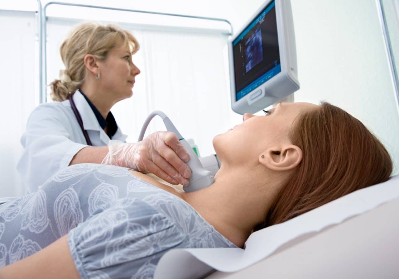 An imaging examination of the throat