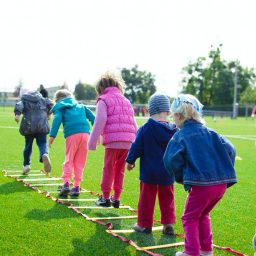 Children playing together outside.